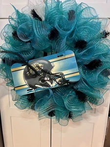 Jacksonvile Jaguars Vintage NFL Football Teal Christmas Wreath 25" - Picture 1 of 8