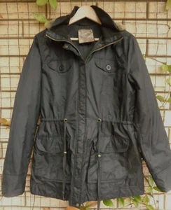 SEAFOLLY Black Hooded Zip Up Lightly Padded Coat Pockets Size Medium - Foto 1 di 7