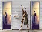 Gracz golfowy Winylowa owijana drzwi - samoprzylepna, sportowa dekoracja artystyczna drzwi