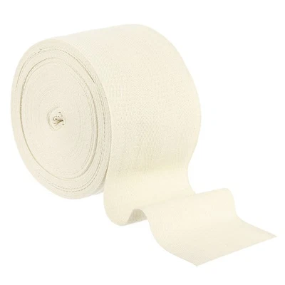 Cinta de sarga de algodón de 3,94 pulgadas, cinta de espiga de 22 yardas, blanca Foto 1 de 4