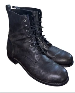 FRYE Botas Rogan Para Hombre Cuero Negro Combate Con Cordones Motocicleta Talla 13 D - Imagen 1 de 11