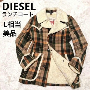 Diesel Lunch Coat Boa Jacket Tartan Check - Picture 1 of 16