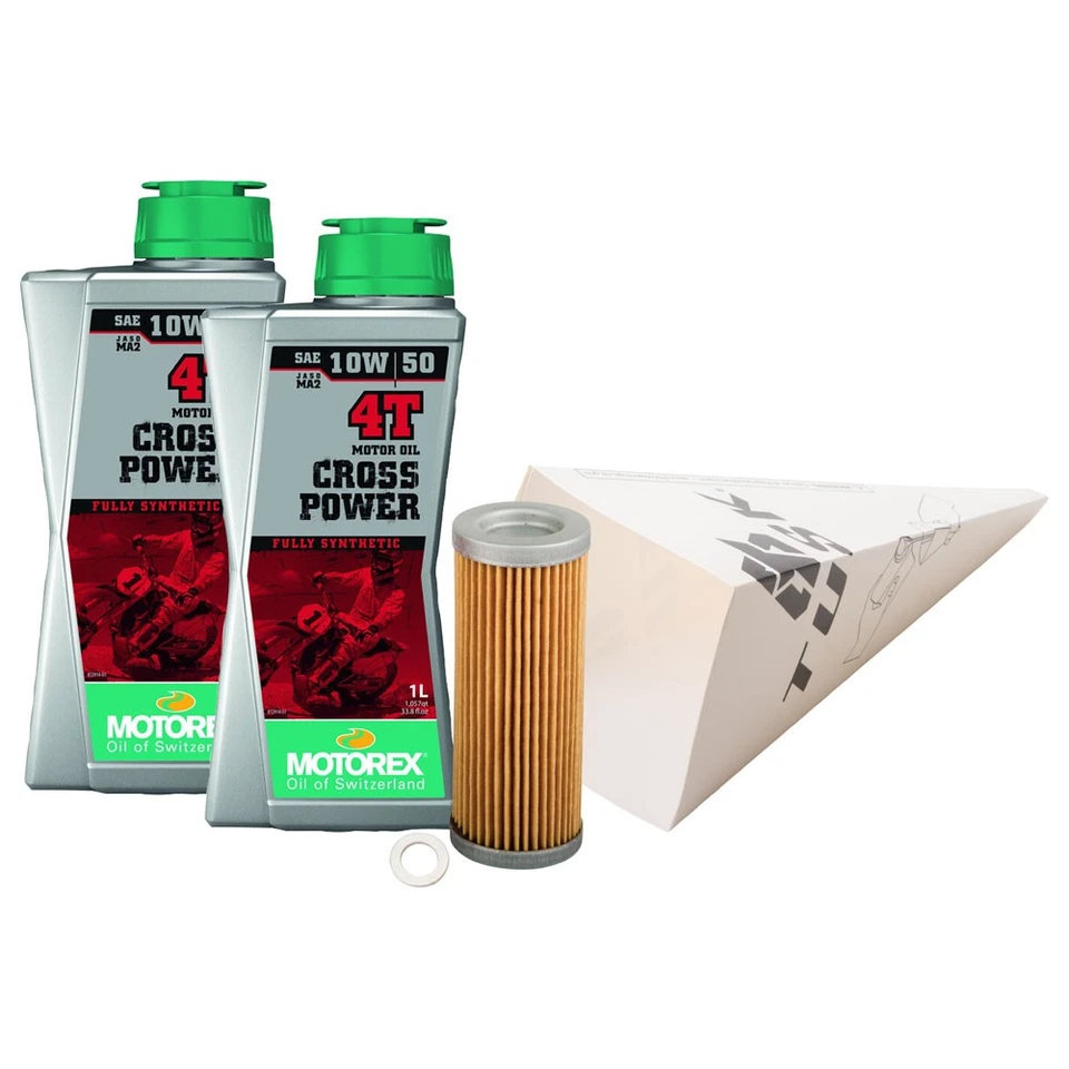 Kit de cambio de aceite Tusk 4 tiempos Motorex Cross Power 4T 10W-50 para Husaberg FE 350 Foto 1 de 2