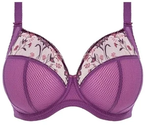 Elomi Charley Bra Style EL4380 Women's Size 46DD Purple Floral Embroidery - Picture 1 of 6