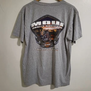 Vintage Harley Davidson Motorcycles Maui Hawaii Graphic T Shirt Men's XL Grey - Picture 1 of 14