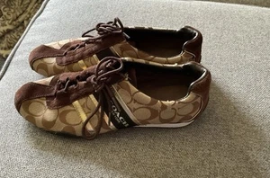 Coach Reconnaissance Khaki Logo Lace Up Sneakers 10b - Picture 1 of 8