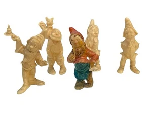 Vintage Depose Plastic Gnome Elf Figurines Fontanini Italy Spider Mark RARE! - Picture 1 of 6