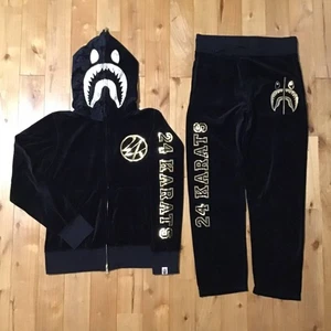 BAPE × 24 Karat Velour Hai Hoodie Velour Hai Hose Set A Bathing Ape Gr. S - Bild 1 von 10
