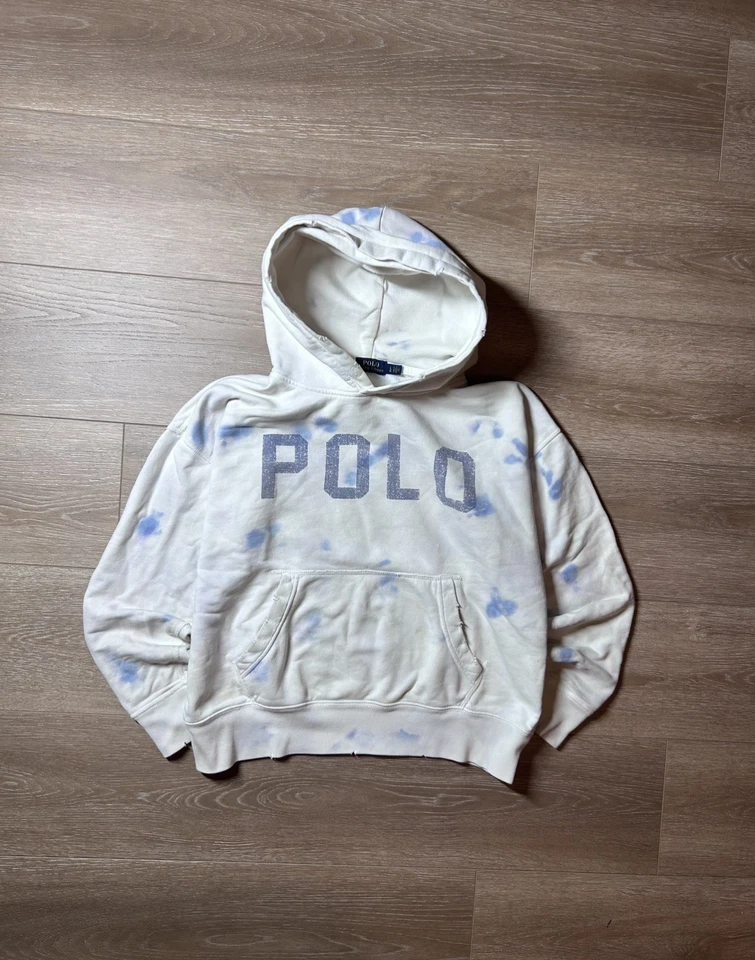 Polo Ralph Lauren Mujer Pintura Pastel Detallada a Mano Tie Dye Sudadera con Capucha Sudadera L Foto 1 de 4