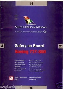 Tarjeta de seguridad - South African Airways - B737 800 - 2006 (S3028) - Imagen 1 de 1
