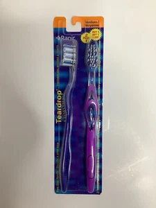 Ranir Toothbrushes Teardrop Sure Grip Handle Medium Bristle Purple & Blue Sealed - Picture 1 of 3