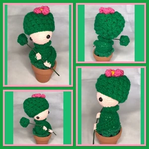 Blühender Kakotus Blumenmädchen Kaktus Amigurumi #Muttertag #Geburtstag - Bild 1 von 5