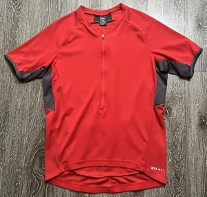 REI Cycling Bicycle Activewear Top Jersey Back Pockets Half Zip Red Size Large - Picture 1 of 6
