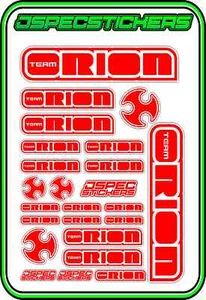 TEAM ORION RC STICKERS ESC MOTOR BRUSHLESS VORTEX CAR BUGGY JSPEC RED WHITE NEW - Picture 1 of 8
