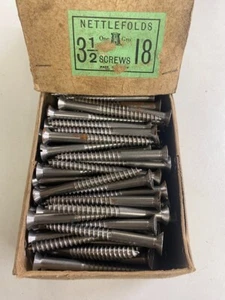 Kastenstahl Senkschrauben 3 1/2" x 18 Nettlefolds GKN Schlitzkopf Box 144 - Bild 1 von 24