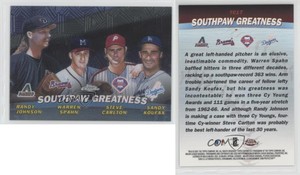 2001 Chrome Combos Randy Johnson Warren Spahn Steve Carlton Sandy Koufax HOF
