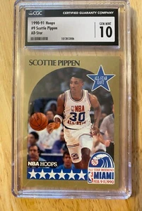 1990-91 Hoops Scottie Pippen All-Star Card #9, CGC Graded: Mint Gem 10 - Picture 1 of 2