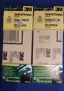 3M General Purpose Sandpaper Six Sheets Pack 60 Coarse Grit 9017NA 3-2/3" x 9" - Picture 1 of 3