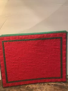 Needlepoint Placemats Christmas Holiday Decor Lot 7 Handmade Vtg Plastic Canvas - Picture 1 of 1