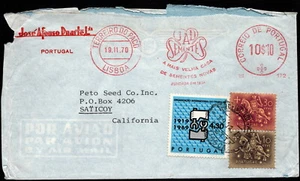 Portugal - 1970 - 3 Values tied to Commercial Airmail Cover to California USA - Picture 1 of 2