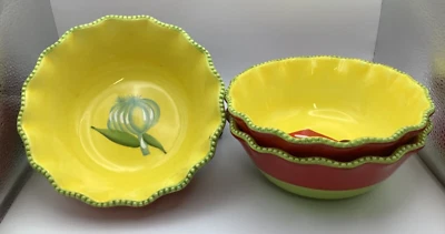 Tara Cucina TEMP-TATIONS 图案 3 件套碗沙拉面食 7 英寸 — 第 1/4 张图片