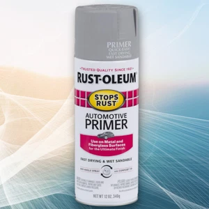 12 Oz. Flat Light Gray Automotive Primer Spray | Stops Rust Auto Oz Of Paint New - Picture 1 of 6