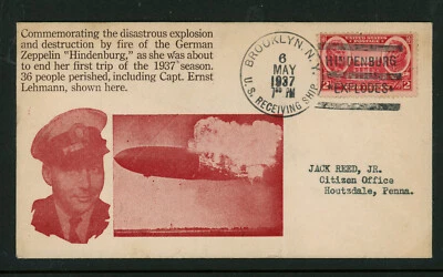 May 6 1937 Hindenburg Explosion Cancelled on Date at 7pm Brooklyn NY Cover - Image 1 of 2