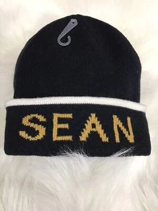 Sean John Men's Trimmed Logo Beanie Navy One Size - Picture 1 of 5
