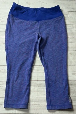 Leggings Reebok azul atlética ioga cropped capri tamanho pequeno - Imagem 1 de 4