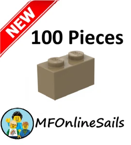 **NEW** 100x Genuine LEGO 1x2 Bricks - Dark Tan - Piece # 3004 Bulk - Picture 1 of 4