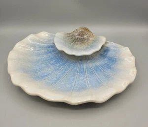 Vintage Seafood or Dip & Chip Shell Shaped Serving Dish Plate Pottery Stoneware - Imagen 1 de 7