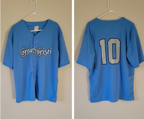 Corpus Christi Hooks #10 10th Anniversary Blue XL Jersey SGA Whataburger Field Cover