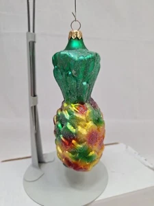 Vintage 6" Gold Pineapple Figural Christmas Ornament Radko 1990s - Picture 1 of 4