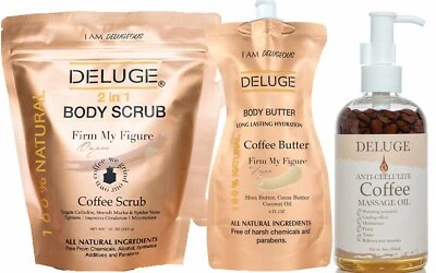 COFFEE SCRUB - COFFEE BUTTER - COFFEE MASSAGE OIL SET - Image 1 of 4