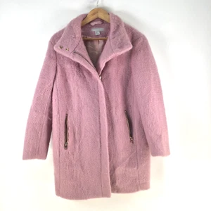 H&M womens pea coat jacket size US 6 aus 10 pink wool blend long sleeve 112224 - Picture 1 of 10