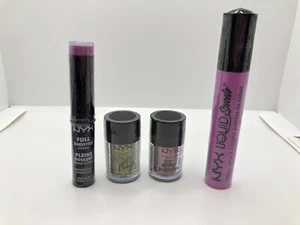 NYX Makeup Konvolut Lidschatten und Lippenstift Glitzer, Pink, Folie, Creme - Bild 1 von 8