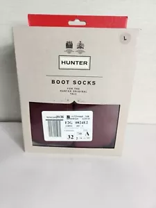 Hunter Tall Boot Socks Dulse Maroon Fleece Size: Large Womens 8-10 Mens 7-9 New - Picture 1 of 3
