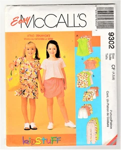 McCalls 9302 Girls Dress Top Pants Shorts Skort 4-5-6 Uncut Easy Sewing Pattern  - Picture 1 of 2
