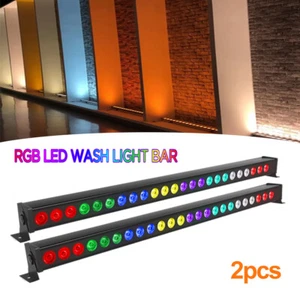 2pcs 120W RGB 24 LED Stage Light Bar Wall Washer DMX DJ Party Disco Club Remote - Picture 1 of 6