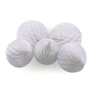 5 Wabenbälle weiß Honeycomb Papier Wabenball Hochzeit Geburtstag Deko Ø20-30cm - Bild 1 von 4