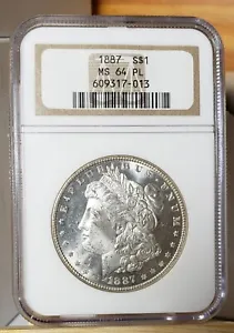 1887-P MORGAN DOLLAR!- MINT STATE 64 PL!!- NGC PROOF LIKE & WHITE!!! - Picture 1 of 4
