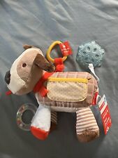 Skip Hop Zoo Winter Bandana Buddies Plush Puppy Activity Toy Rattle Teether NEW