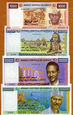 SET Djibouti, 1000-2000-5000-10000 Francs, 2005 (2021), P-New, New Signature UNC - Image 1 of 2