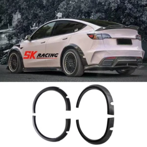 For Tesla Model Y Rear Carbon Fiber Wheel Eyebrow Arches Fender Trim Body kits - Picture 1 of 22
