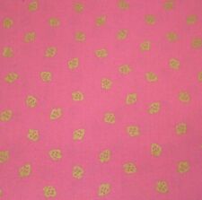 Medium Pink Gold Metallic Strawberries Keepsake Calico JoAnn Cotton Fabric 42x39