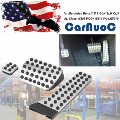 3Pcs For Mercedes-Benz C E S GLK SLK CLS SL Class Car Pedal Gas Brake Cover Pad - Image 1 of 4