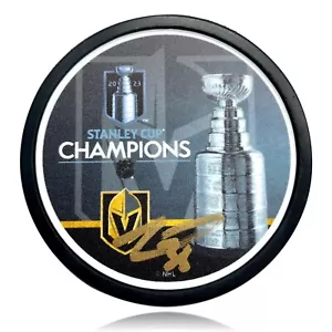 Logan Thompson handsigniert Stanley Cup Vegas Golden Knights Hockey Puck COA IGM - Bild 1 von 4