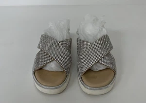 Carvela Glamour Sandel's Two Sliver Crystal Embellished Straps Size UK3 - Picture 1 of 8