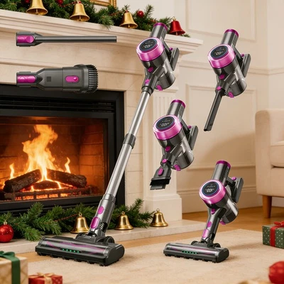 ELITESALESDIRECT 45Kpa/500W Akku Staubsauger kabellos bis 50Min Hand & Stab Ultraleicht beutellos