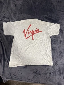 Vintage 90s Virgin Atlantic Airlines White Mens L USA Made Graphic T-Shirt - Bild 1 von 9